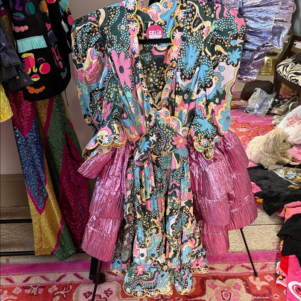 Colorful CELIA Wrap Dress - Picture 2 of 3